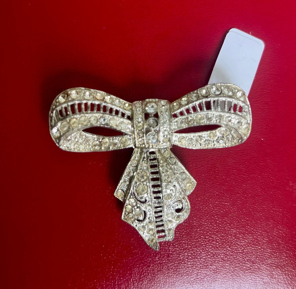 Rhinestone bow pin