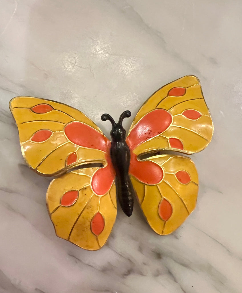 Yellow enamel butterfly